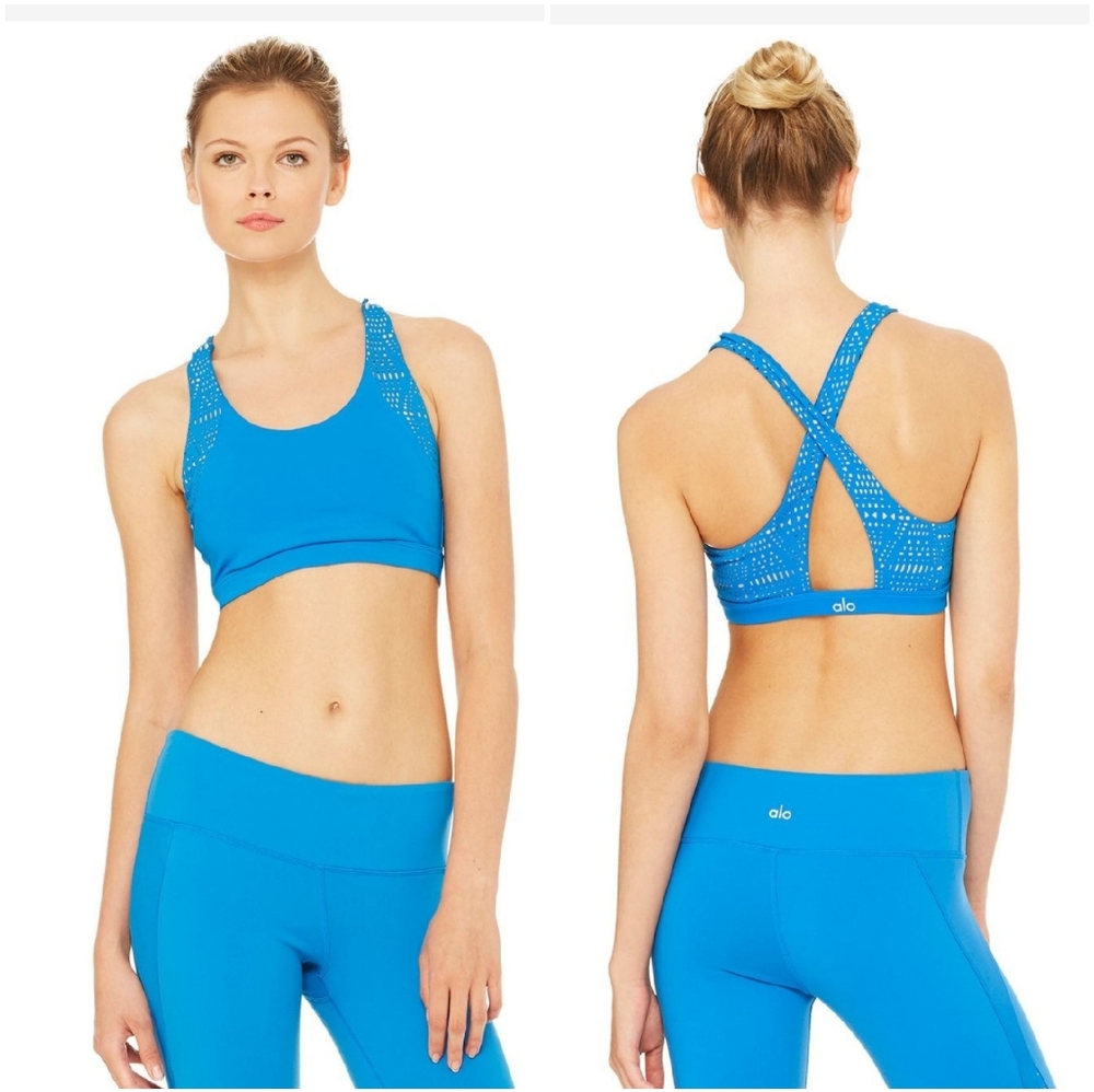 Alo Yoga The patina Laser Cut Sport Bra Sz M